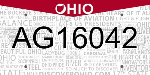 AG16042 Ohio License Plate