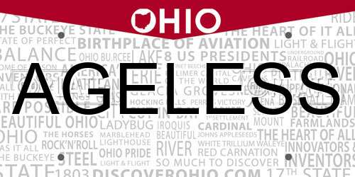 AGELESS Ohio License Plate