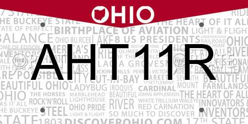 AHT11R Ohio License Plate