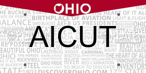 AICUT Ohio License Plate