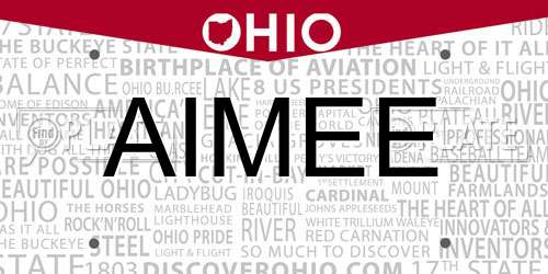 AIMEE Ohio License Plate
