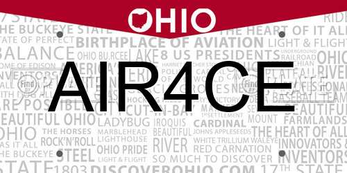 AIR4CE Ohio License Plate