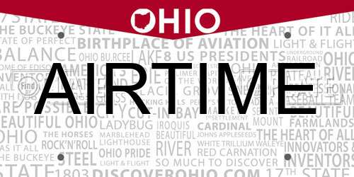 AIRTIME Ohio License Plate