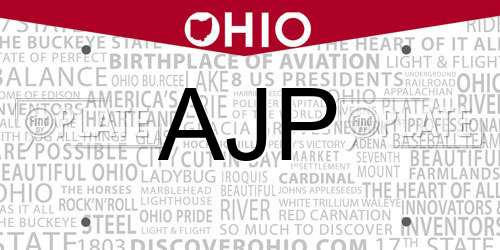 AJP Ohio License Plate