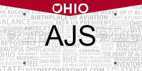 AJS Ohio License Plate