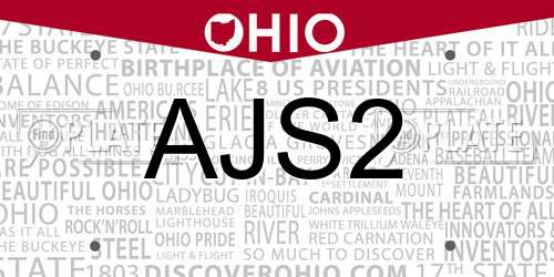 AJS2 Ohio License Plate