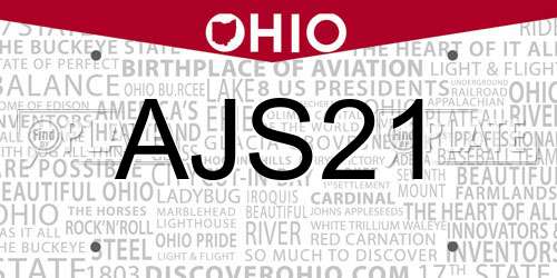 AJS21 Ohio License Plate