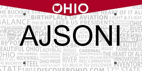AJSONI Ohio License Plate