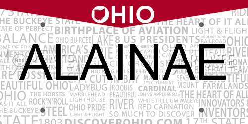 ALAINAE Ohio License Plate