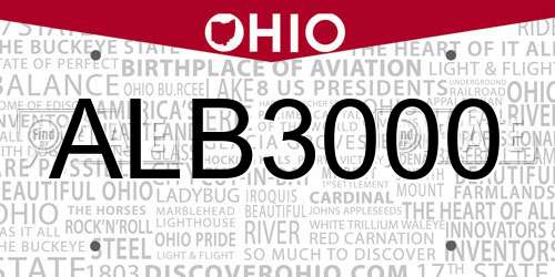 ALB3000 Ohio License Plate