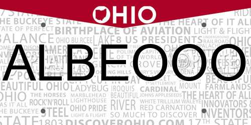 ALBEOOO Ohio License Plate