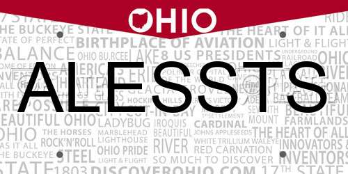ALESSTS Ohio License Plate