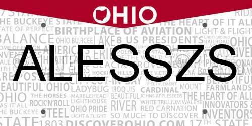 ALESSZS Ohio License Plate