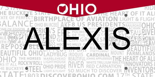 ALEXIS Ohio License Plate