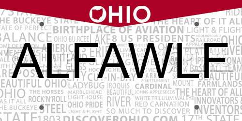 ALFAWLF Ohio License Plate
