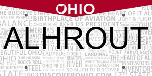 ALHROUT Ohio License Plate