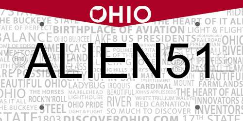 ALIEN51 Ohio License Plate