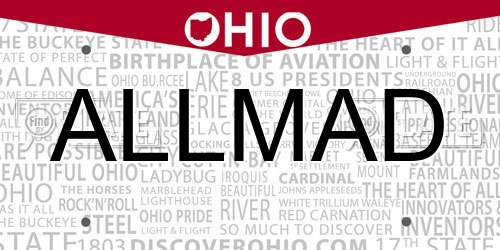 ALLMAD Ohio License Plate