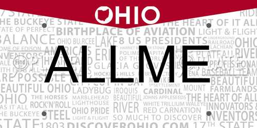 ALLME Ohio License Plate