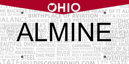 ALMINE Ohio License Plate