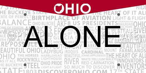 ALONE Ohio License Plate