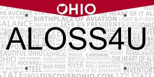 ALOSS4U Ohio License Plate