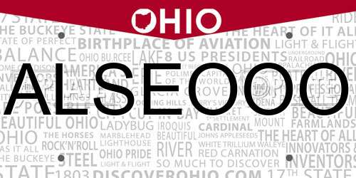 ALSEOOO Ohio License Plate