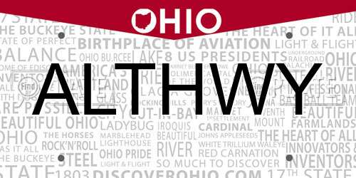 ALTHWY Ohio License Plate