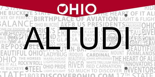 ALTUDI Ohio License Plate
