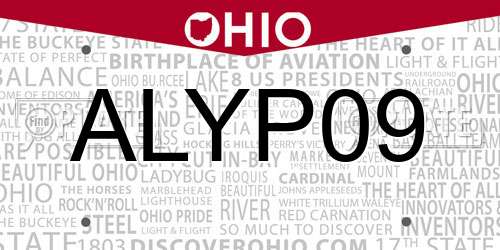 ALYP09 Ohio License Plate