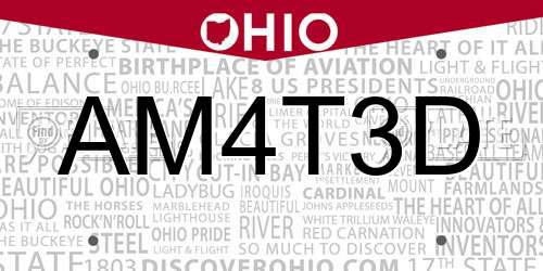 AM4T3D Ohio License Plate