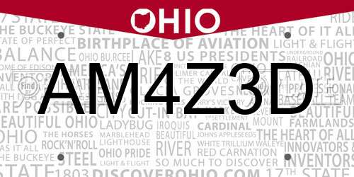 AM4Z3D Ohio License Plate