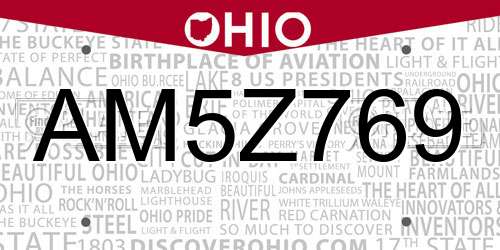 AM5Z769 Ohio License Plate