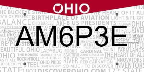 AM6P3E Ohio License Plate