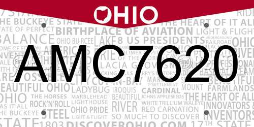 AMC7620 Ohio License Plate