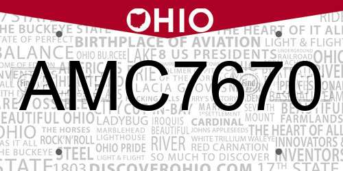 AMC7670 Ohio License Plate