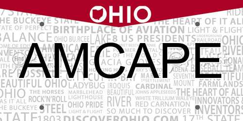 AMCAPE Ohio License Plate