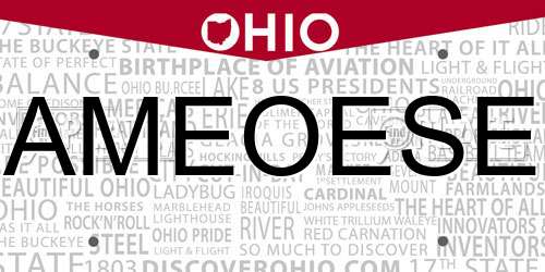 AMEOESE Ohio License Plate