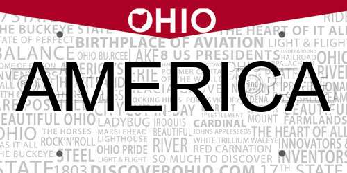 AMERICA license plate in OH state