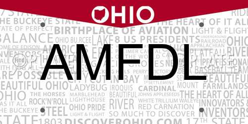 AMFDL Ohio License Plate