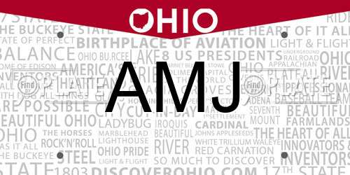 AMJ Ohio License Plate