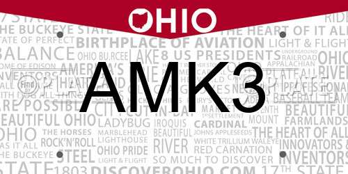 AMK3 Ohio License Plate