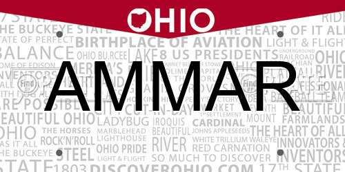 AMMAR Ohio License Plate
