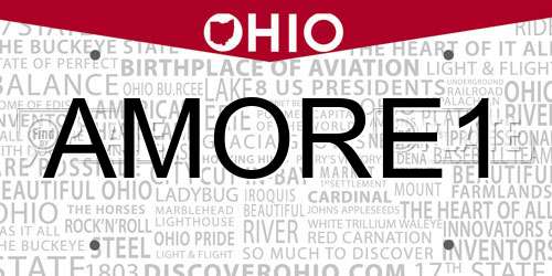 AMORE1 Ohio License Plate