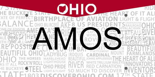 AMOS Ohio License Plate