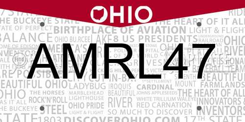 AMRL47 Ohio License Plate