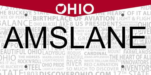 AMSLANE Ohio License Plate