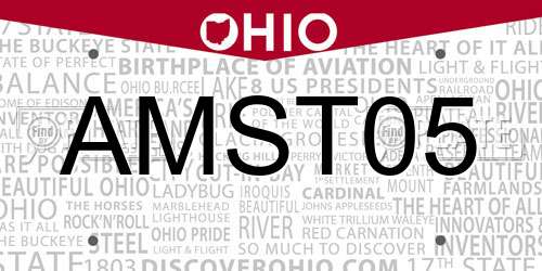 AMST05 Ohio License Plate