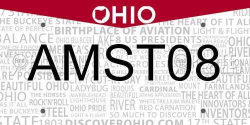 AMST08 Ohio License Plate