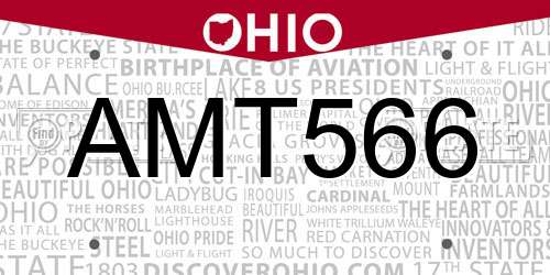 AMT566 Ohio License Plate